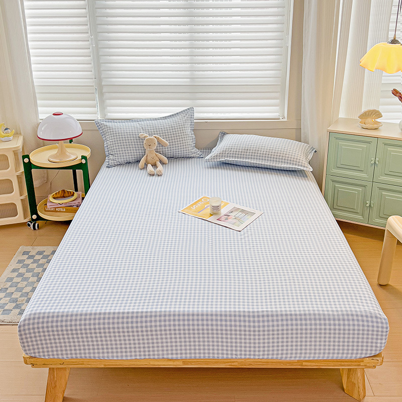 Plaid Pattern Bed Sheets Fitted Sheet Non Slip 침대패드 Bedspread With Elastic Band Mattress Cover (no Pillowcase) Double Bed Sheets