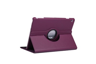 Dla Huawei MediaPad T5 10 AGS2-W09/L09/L03 10.1 Tablet Funda stojak PU skórzane etui z klapką dla 360 obracanie przypadku Huawei T5 10.1: Purple