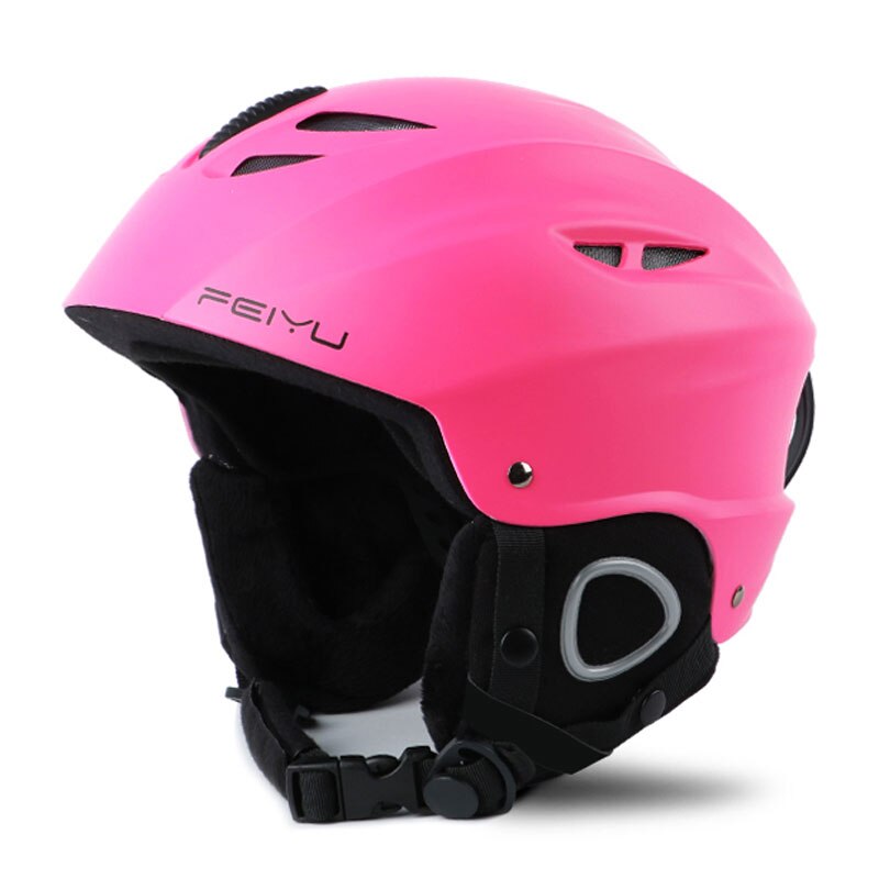 Outdoor veiligheidsskihelm voor volwassenen, integraal gevormde skihelm voor snowboard, skateboard, sneeuwskihelm voor motorfietsen: Roze / Ik (58-61cm)