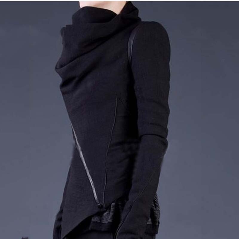 Vrouwen Wol Korte Jassen Jas Overjas Poncho Mode Vrouwen Sjaal Kraag Jas Rits Up Vrouwelijke Lange Mouw Uitloper Jas YF211