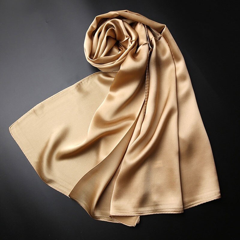 100% cachecol de seda pura e macia, cachecol longo de seda para mulheres, xales de seda de qualidade para meninas e mulheres