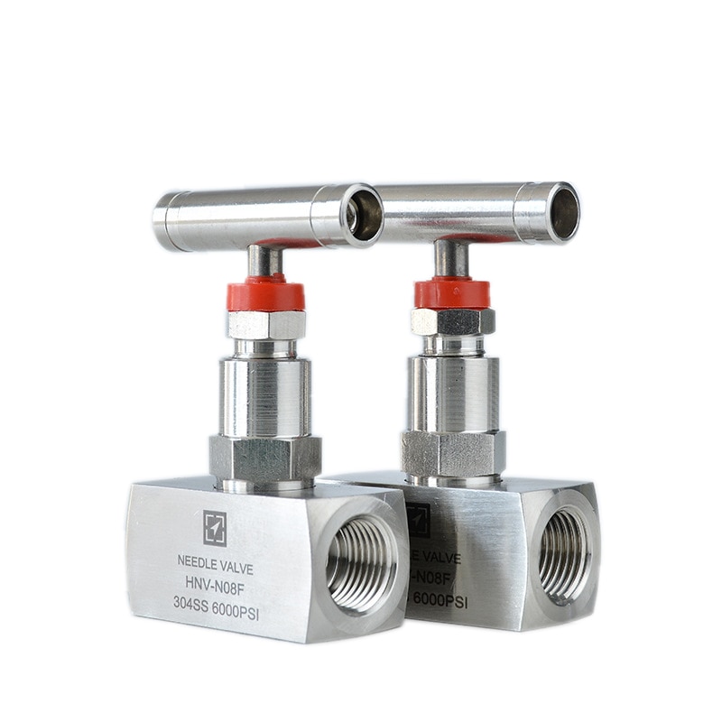Válvula de globo de aguja de acero inoxidable de alta presión, 1/4 &quot;, 3/8&quot;, 1/2 &quot;, BSP NPT, femenina, 304, J13-320P, Control de flujo de grúa