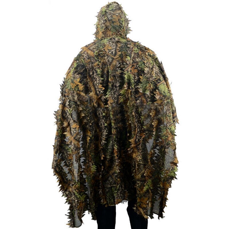 2X Camo 3D Leaf Cloak Yowie Ghillie Breathable Open Poncho Type Camouflage Birdwatching Poncho Suit