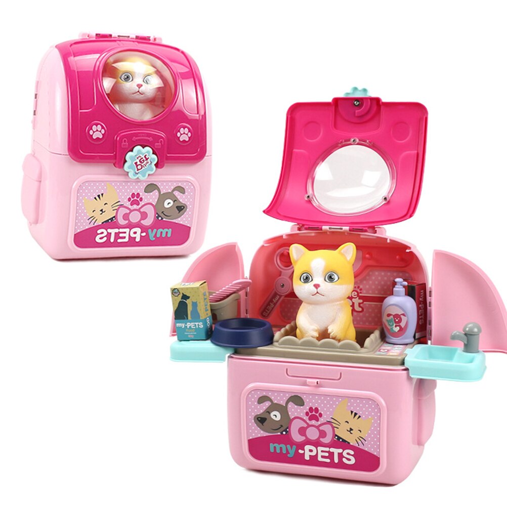 Jouets animaux de compagnie dessin animé chien chat, ensemble de jeu vétérinaire réaliste, Kit de soins pour chiens et chats #20: Cat