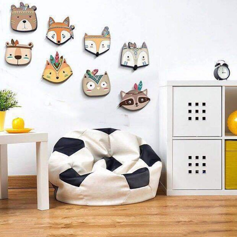 Style nordique enfants chambre ornements dessin animé animaux renard bébé chambre berceau décor enfant dessin animé Animal tête mur décor enfant