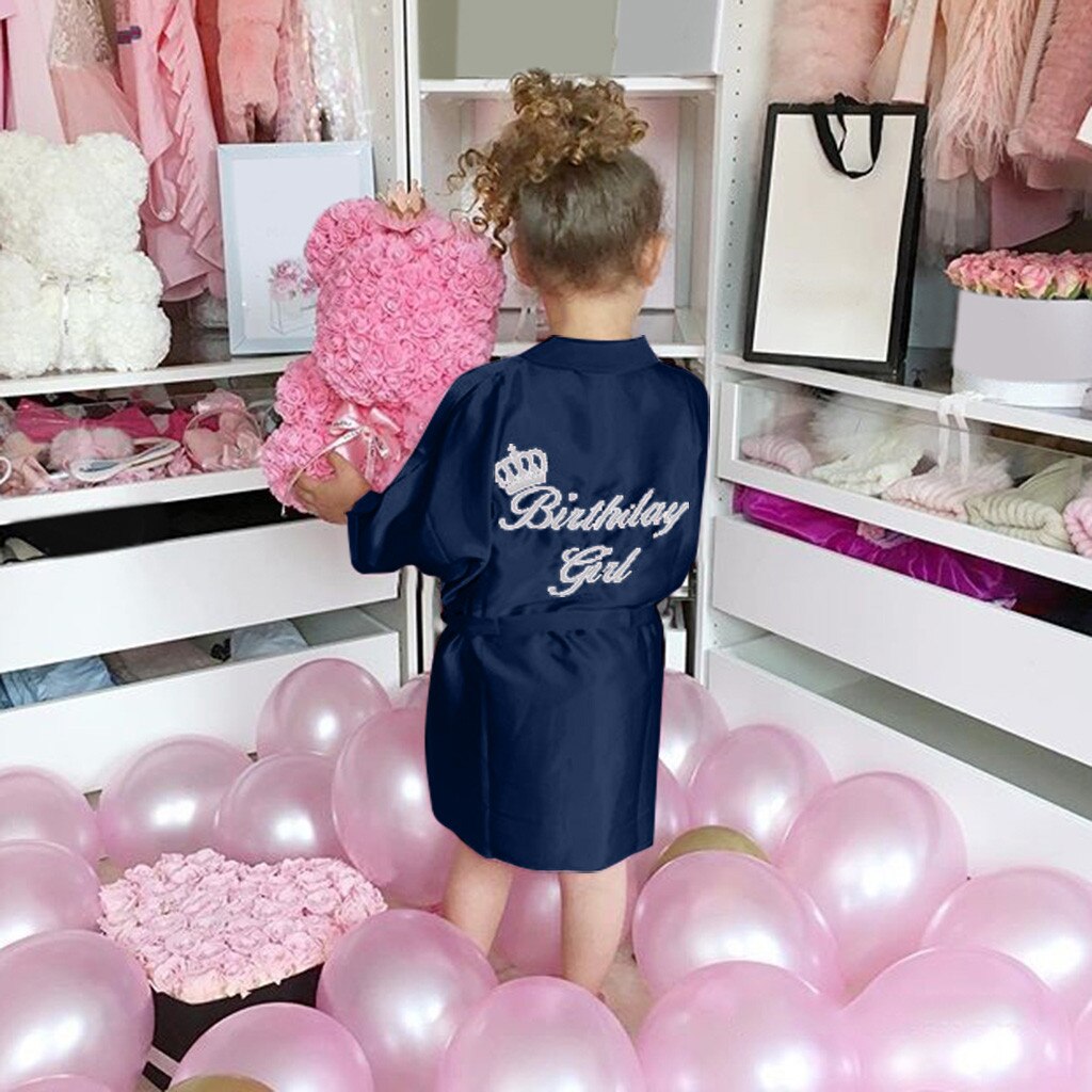Kids Robe Satin Children Summer Kimono Bath Robes Bridesmaid Birthday Girl Dress Silk Children Girls Bathrobe Nightgown Robe