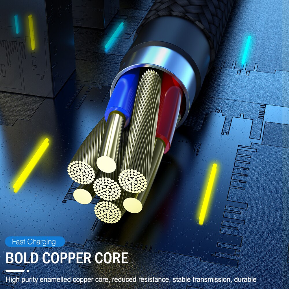 1M 2M 3M Dynamic LED Quick Charge Charger Cable For iPhone 7 8 6 6s Plus 11 X 5 5s SE iPad Origin Cord Wire Mobile Phone Cables