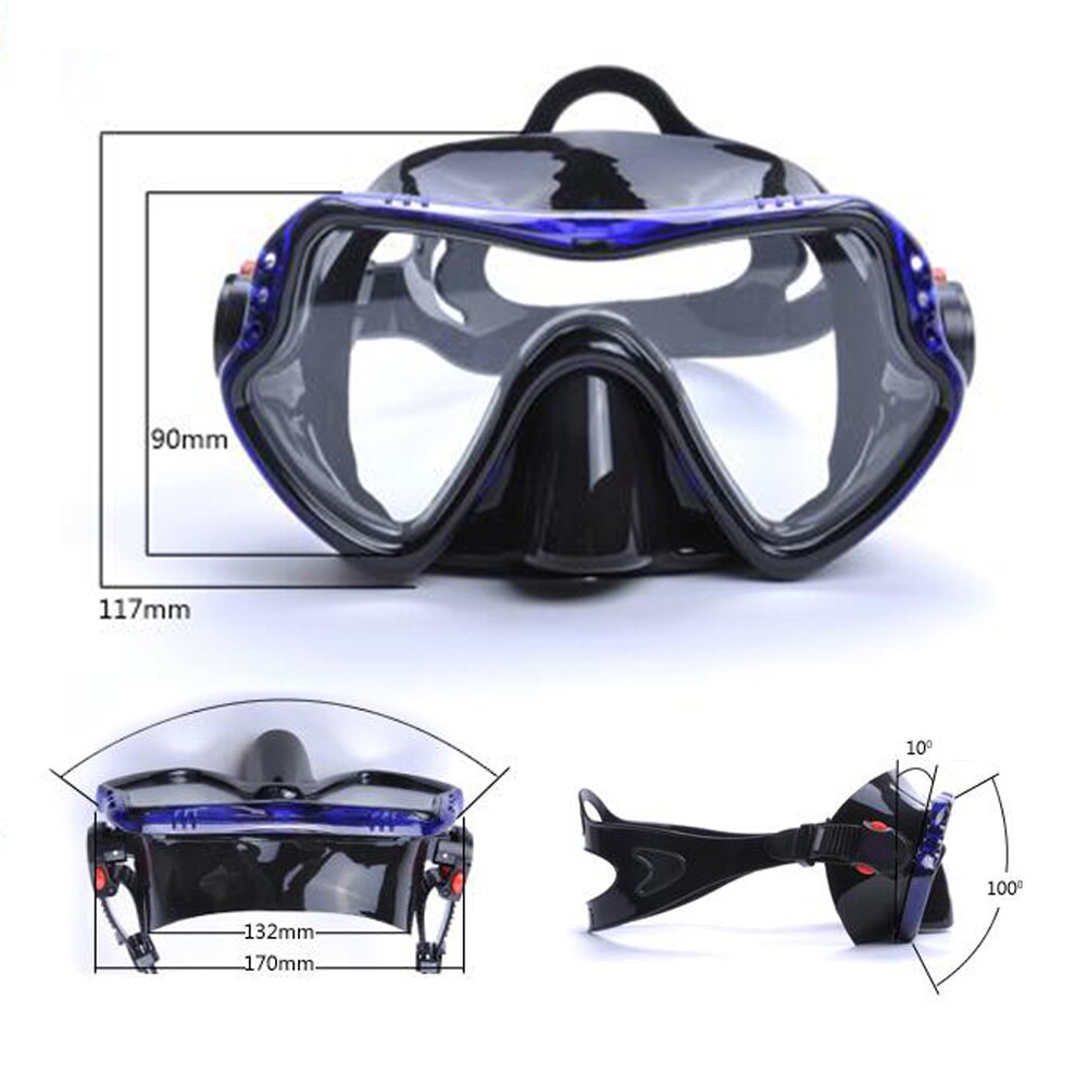 Yfxcreate Professionele Skuba Duikbril Bril Wide Vision Watersport Apparatuur Onderwater Duiken Bril 200-1000