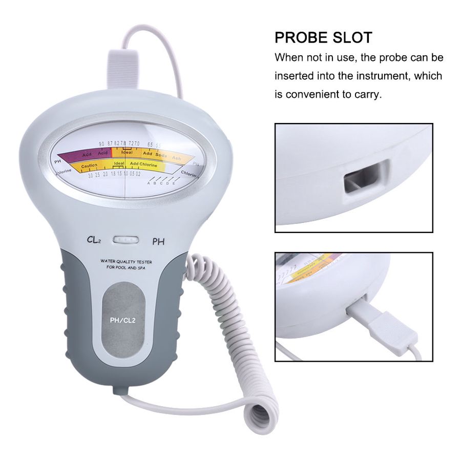 Water Monitor Portable Swimming Pool Water Tester Detector PH Chlorine Water Testing Monitor Meter PH Measuring Tool