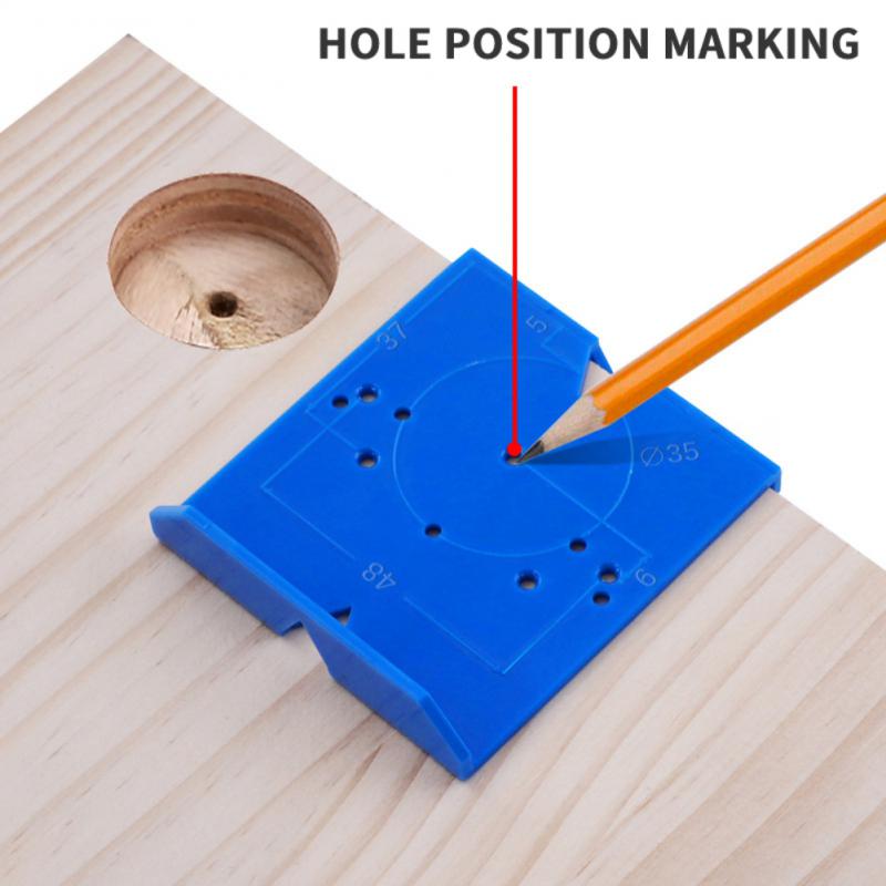 Hinge Hole Drilling Guide Door Cabinet 35/40mm Hinge Drilling Locator Hole Opener Marking Tool Kit DIY Woodworking Hand Tool Set