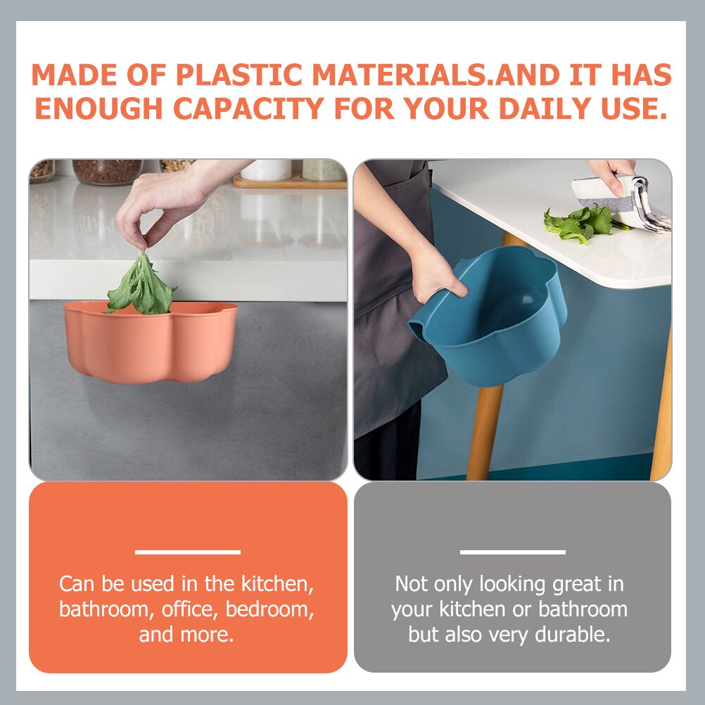 3pcs Small Garbage Container Kitchen Hanging Garbage Bin Under Sink Hanging Waste Bin