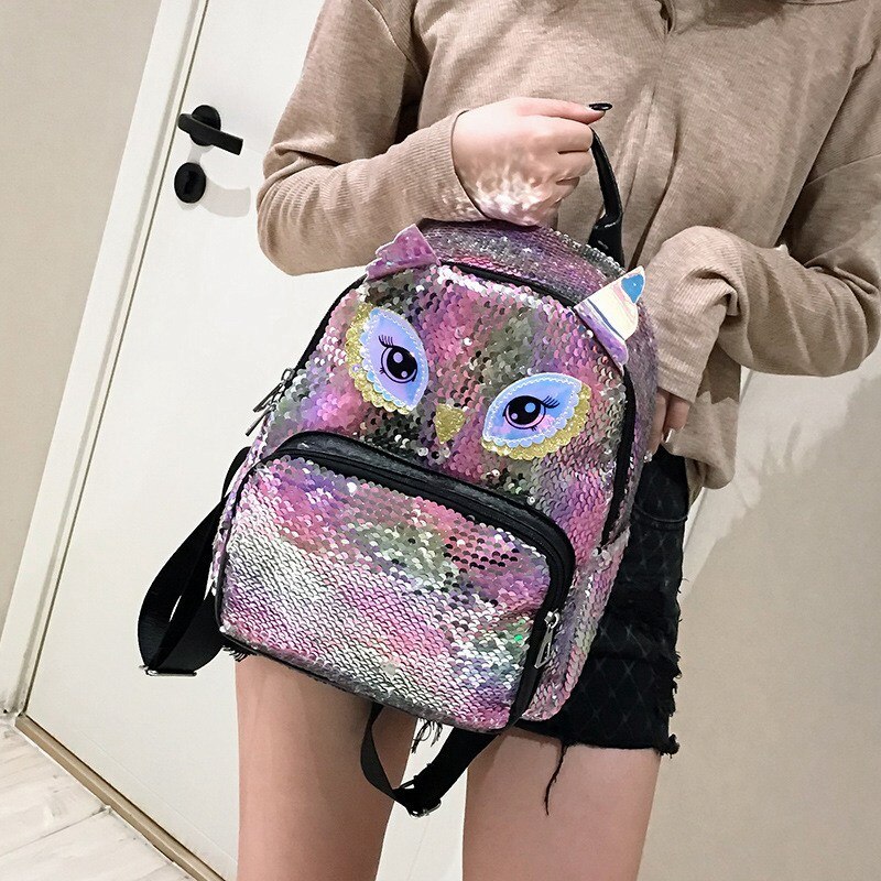 Vrouwen Rugzak Mode Meisje Pailletten School Rugzak Satchel Student Travel Schoudertas Meisjes Bling Rugzak bolsa feminina