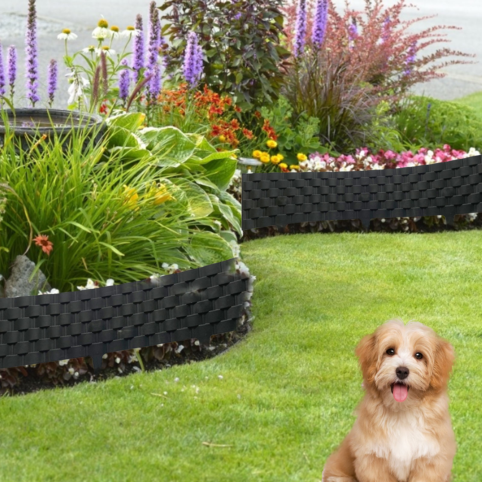 2PCS Detachable Plastic Fence Garden Outdoor Wedding Decoration Fence Weaving Rattan Terraces And Garden Edges Decorative