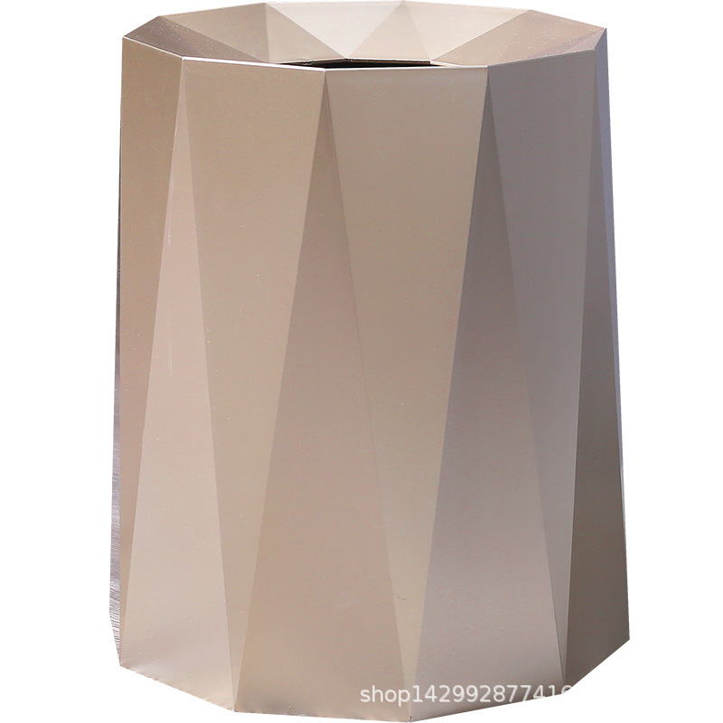 Built-in Simple Garbage Bin Bedroom Living Room Multi-Purpose Trash Can without Cover Nordic Style: Gold / 12L