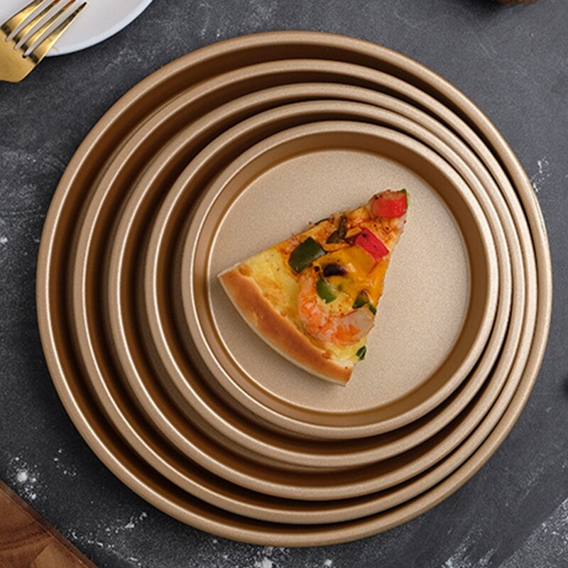 Poêle antiadhésive ronde en acier au carbone, de alimentaire, poêle à Pizza, outil de pâte, moule à gâteau, accessoires de cuisine