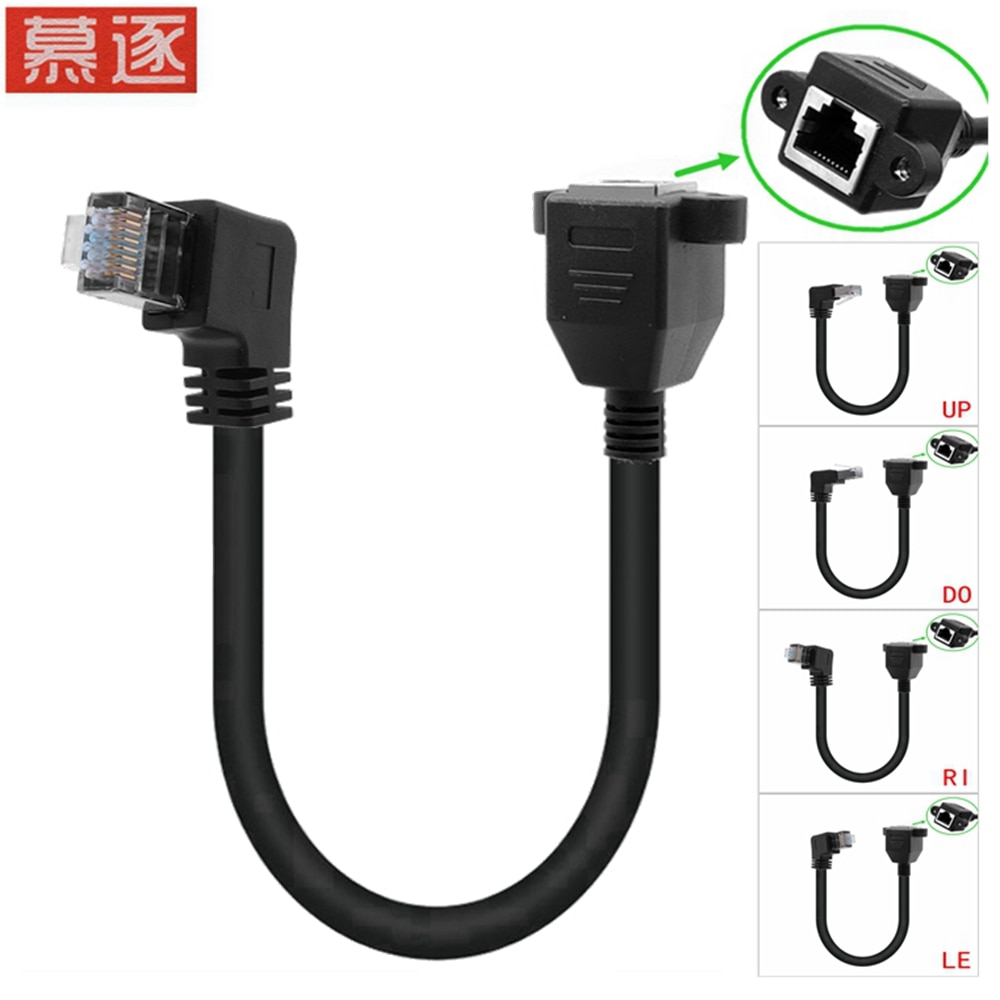 Cat6 Ethernet Cable RJ45 Right Angle UTP Network Cable Patch Cord 90 Degree Cat6a Lan Cables for Laptop Router TV BOX