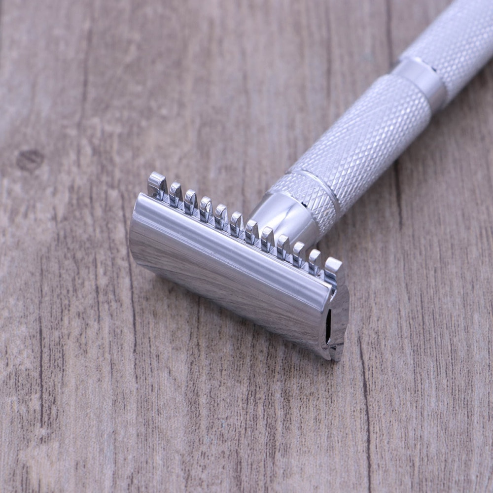 2 Patterns Double Edge Safety Razor Stainless Steel Shaving Razor For Men