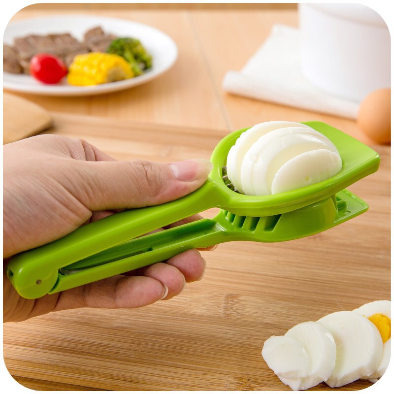 Cortador para cortar huevos en secciones multiusos cortador de huevos cocidos de acero inoxidable herramienta de cocina molde accesorios para el hogar AT03