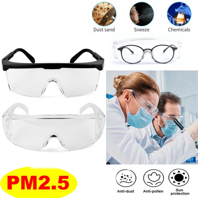 Protective Goggles Vented Anti Fog Protection Eye Transparent Safety Glasses