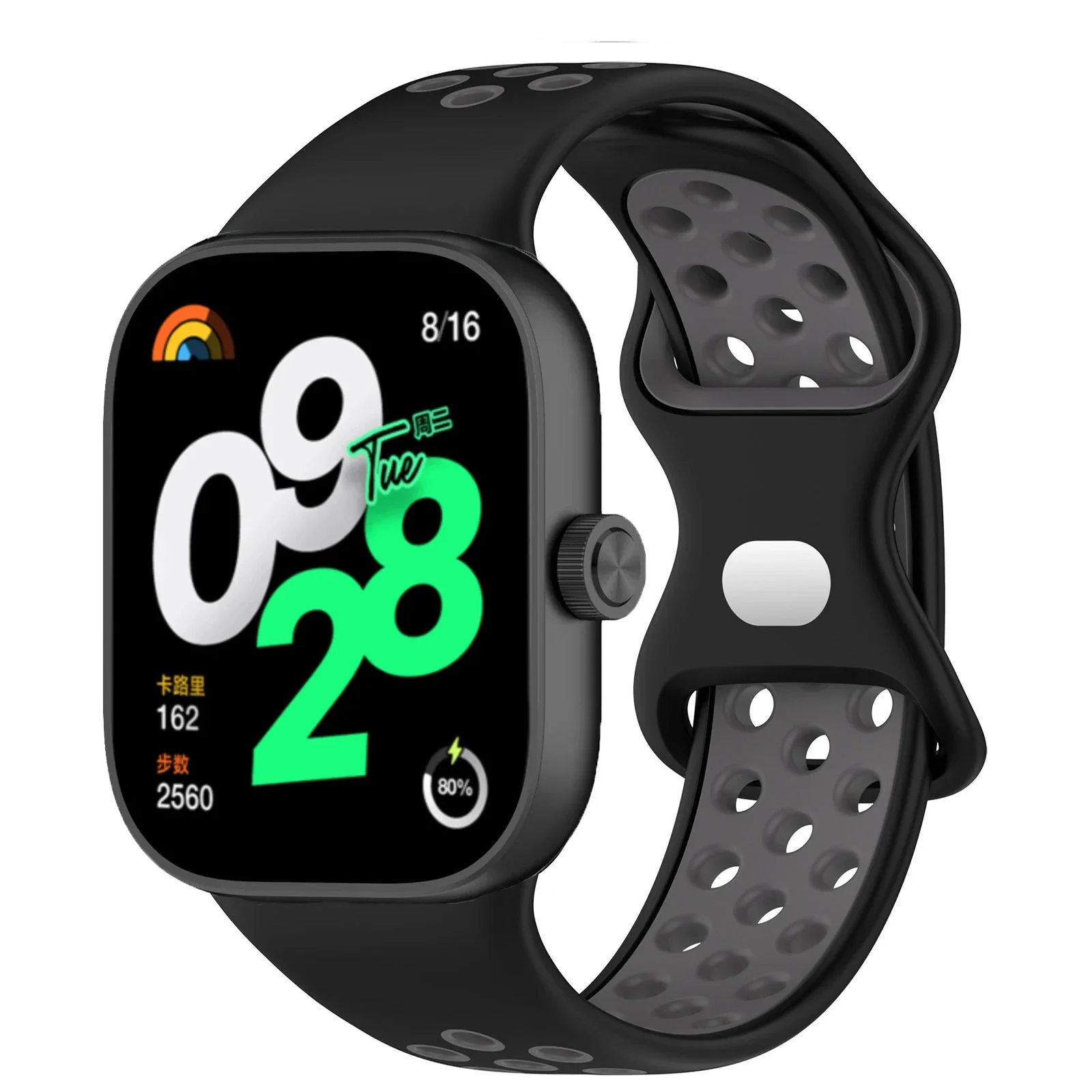 Offizielles Silikonarmband für Redmi Uhr 4 5 Bandzubehör Ersatz atmungsaktives Armbinde Armbinde Xiaomi Band 8 9 Profi Gürtel: Blau Rosa / 14mm