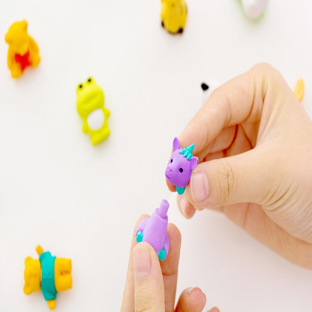4 Pièces/ensemble de Panda de Dessin Animé Mignon Animal Boîte Gomme Dessin Animé Mini Gomme Pour Enfants École Bureau Papeterie Fournitures de Correction