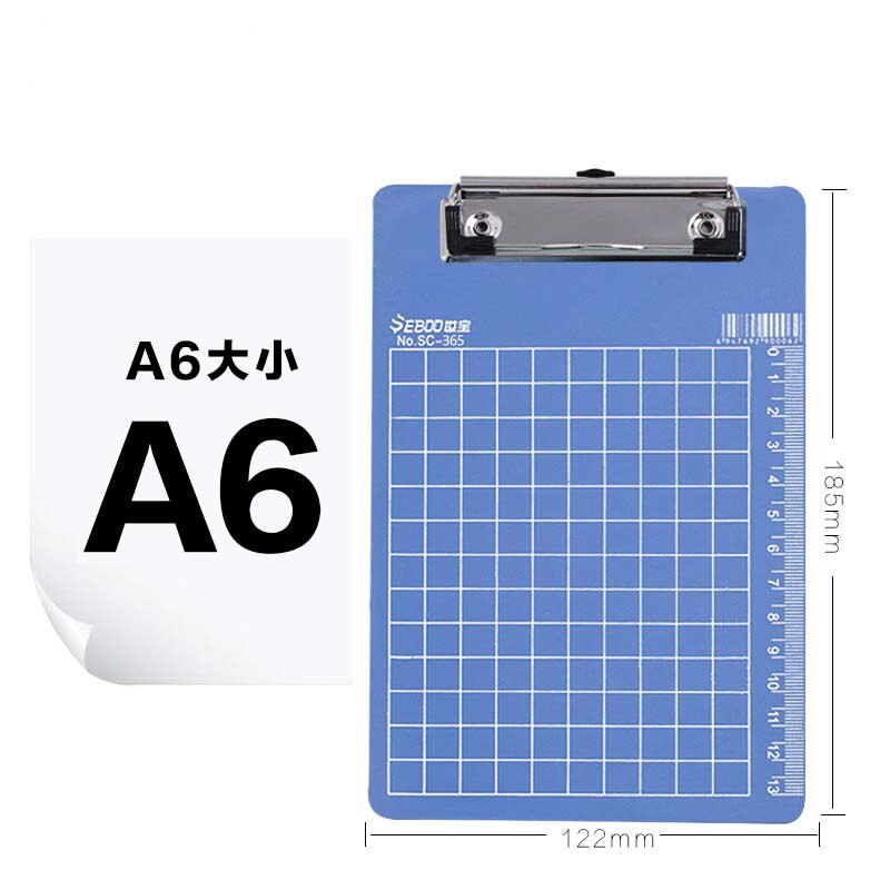 EZONE 1PC A4/A5/A6 Writing Clipboard Plastic File Clipboard Metal Clip Green/Blue Butterfly Clip Office Stationery: Blue