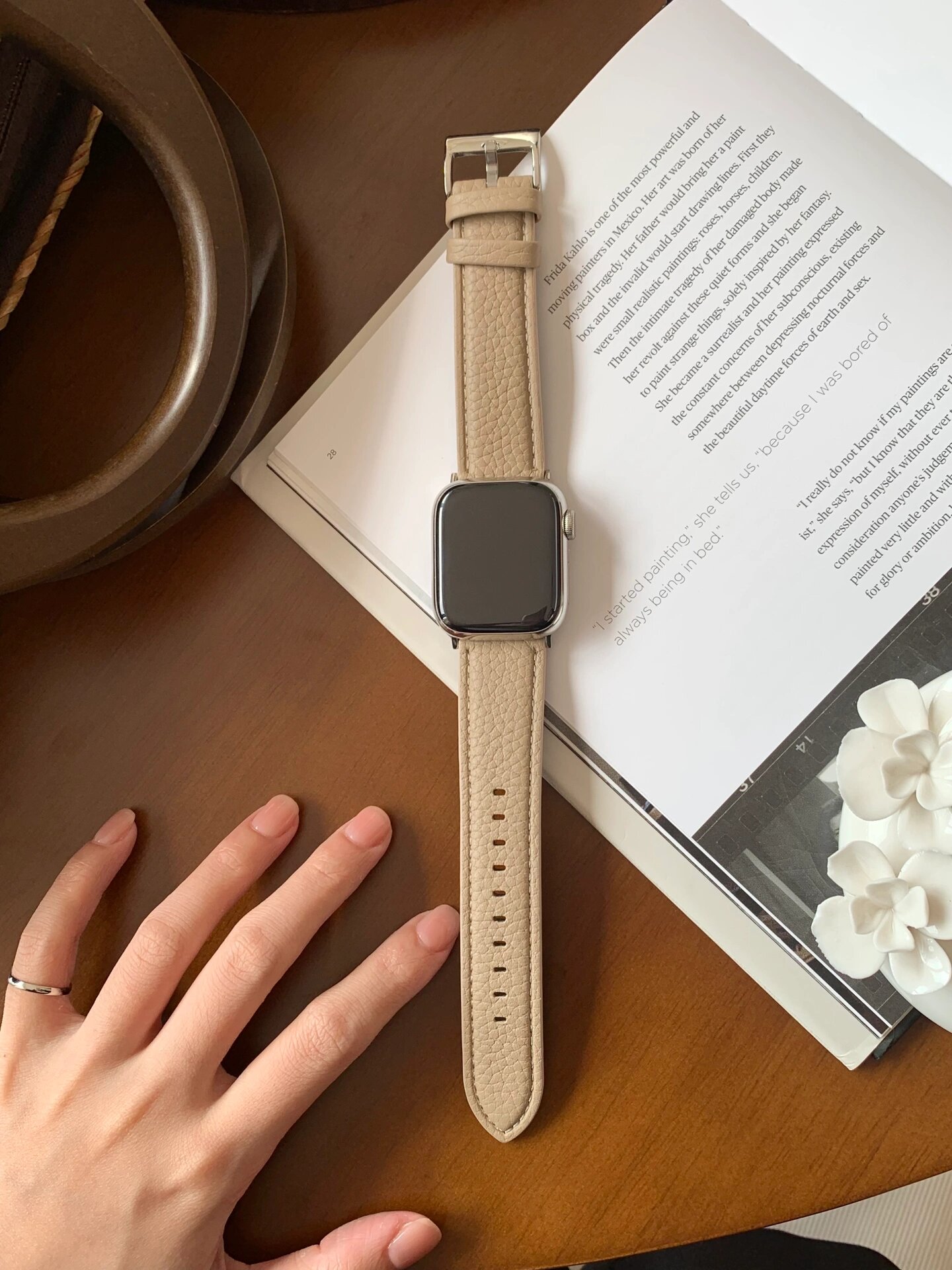 Läderband till apple watch-bandet series ultra 10/9/8/7/6/5/4/3/2/1 se 38mm 40mm 41mm 42mm 44mm 45mm 46mm 49mm rem: Röd svart / 15mm