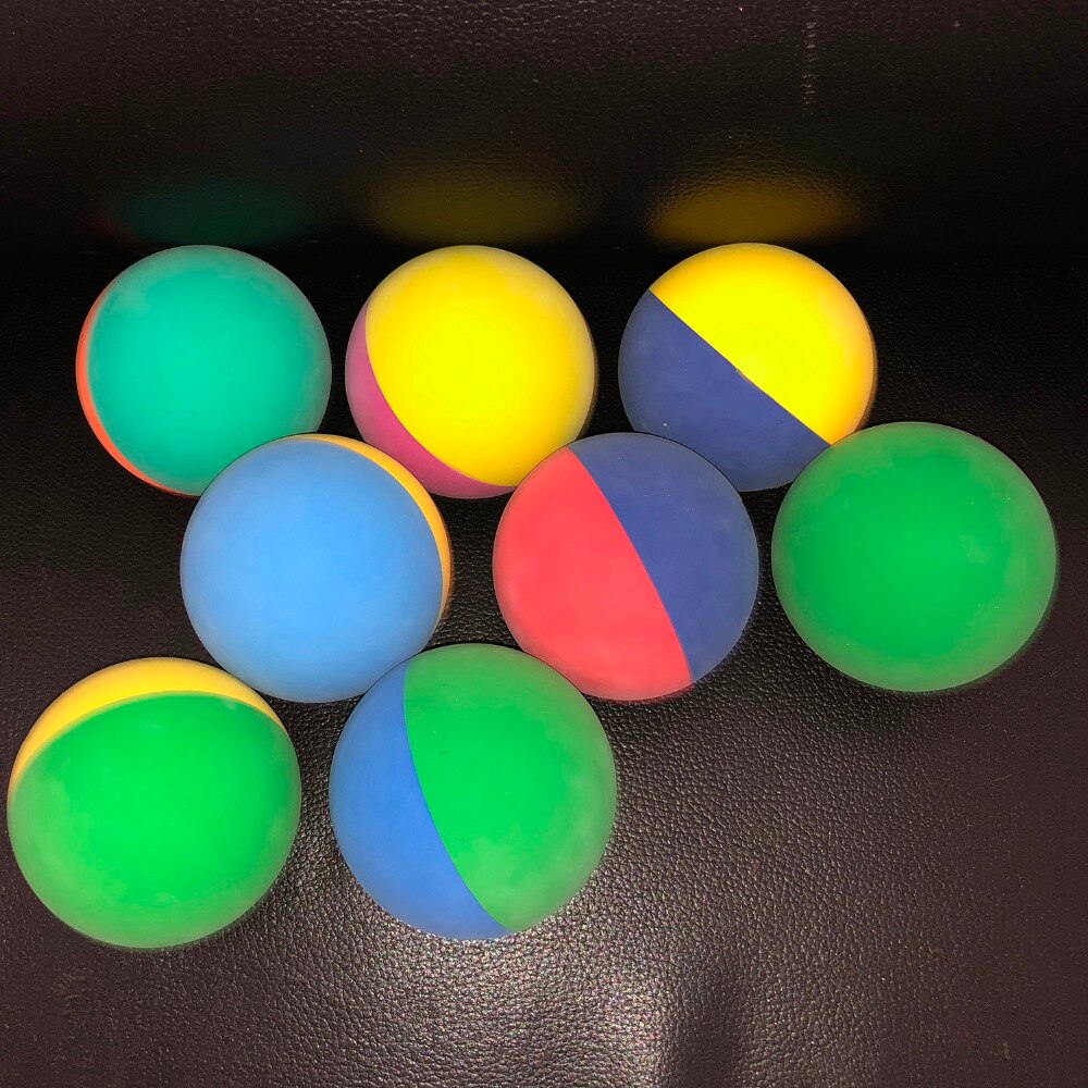 1 stk. 6cm bi-farve racquetball squash lav hastighed gummi hul bold træning konkurrence høj elasticitet tilfældig farve