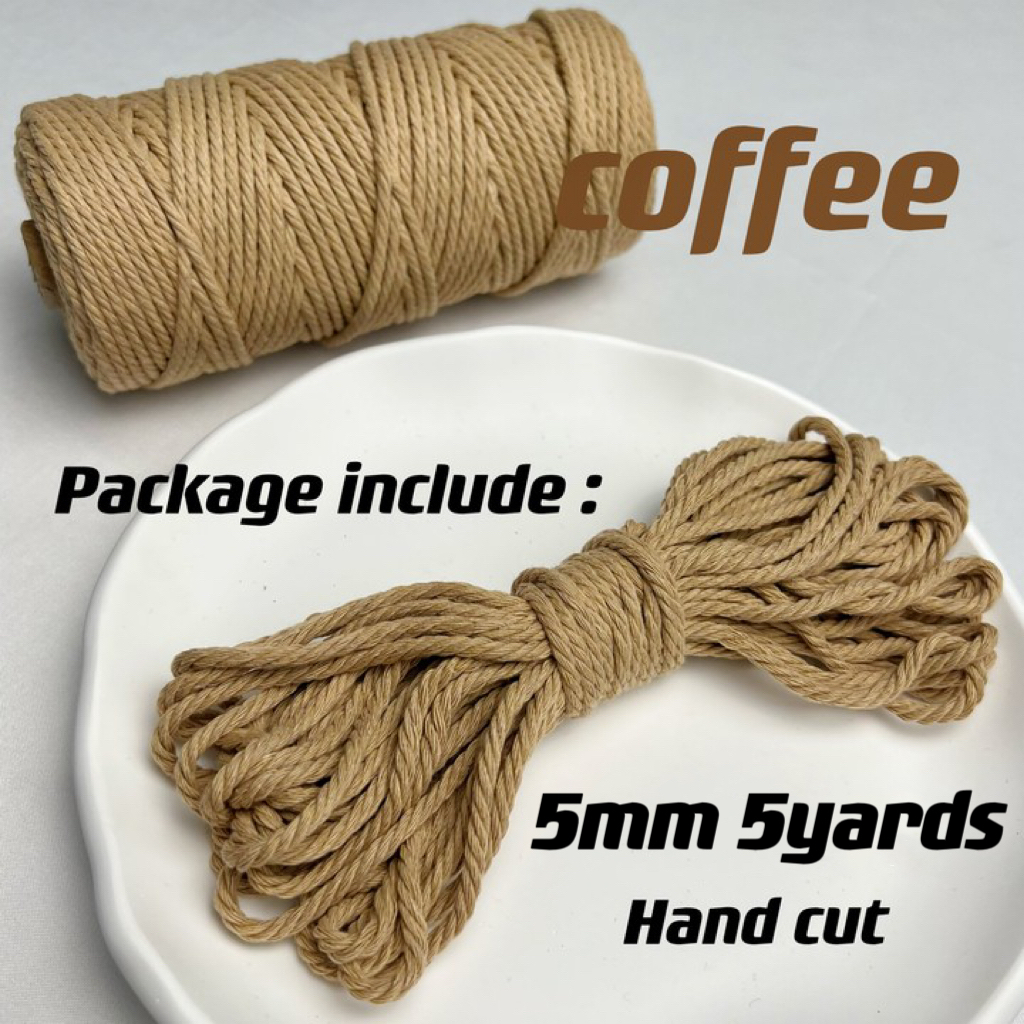 5mm Katoen Macrame Koord Gekleurde Touw Draad Macrame Materialen DIY Ambachten Gehaakte String voor Kerst Bruiloft Woondecoratie