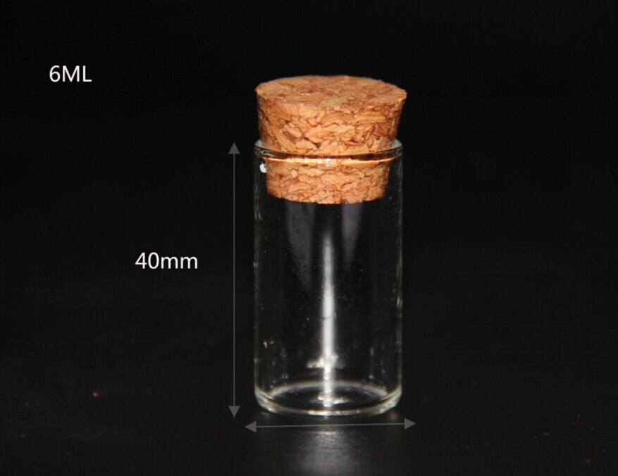 Tubo de ensayo ml para decoración de jarras y botellas de vidrio, 1 unidad, 4/5/6/18/22/24/30/65/75, frascos, adornos, tapón de corcho, tarro de Mason: 22x40mm 7ml