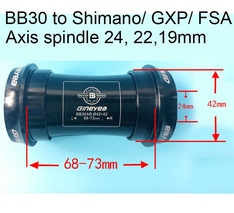 Gineyea Ceramic bearing Bottom bracket bike BB30 PF30 BB86 BB92 B79 BB386 for shimano for sram gxp press fit 24mm 22 19 mm 42 46