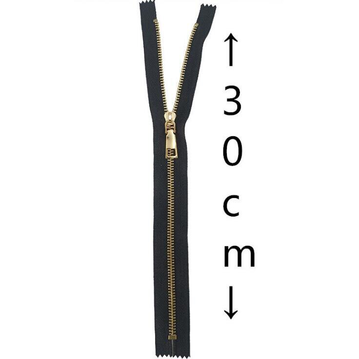 Close-End 1Pcs White Black Gold Metal Zipper For Sewing Zip Garment Accessories Crafts Bags Jeans Zippers DIY tools zipper: black 30cm