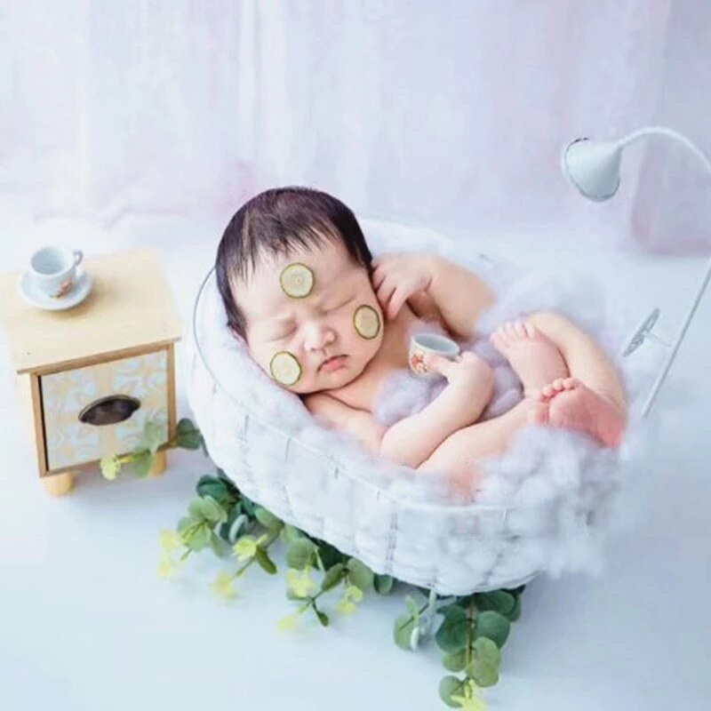 Baby Photography Auxiliary Frame Iron Basket Shower Bathtub Props Newborn Photography Prop Posing Studio Accessori Fotografi