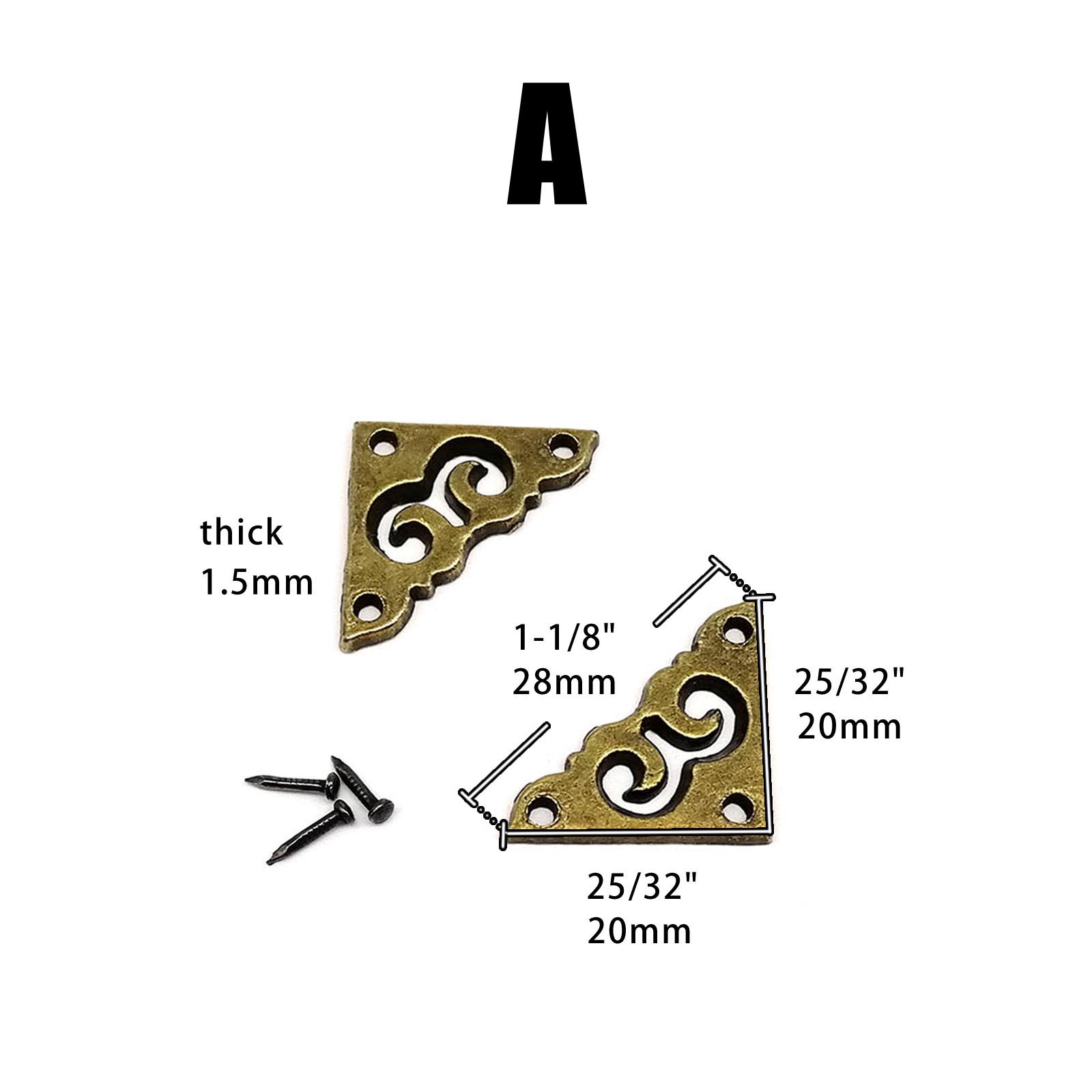 12Pc Hoek Decoratieve Beschermhoes Voor Sieradendoos Kist Wijn Hout Case Boek Plakboek Fotoalbum Antiek Messing Brons: Rood