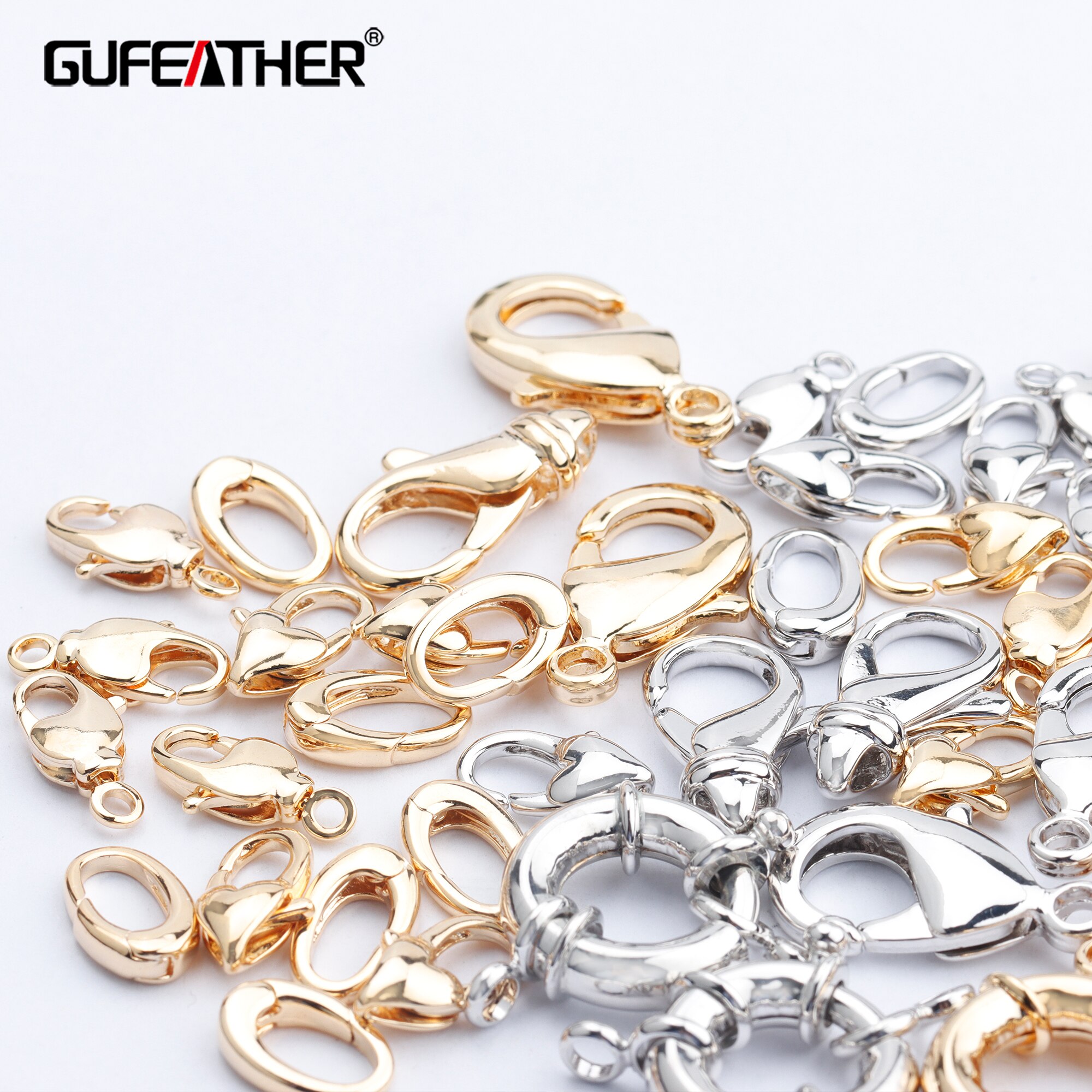 GUFEATHER M723, accessori dei monili, 18k oro placcato, 0.3 micron, connettore, fai da te collana della catena, fascini, monili che fanno, 10 pz/lotto