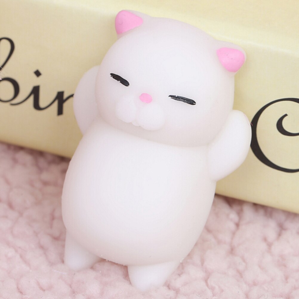 Mochi-gato blando para apretar, juguetes para niños y adultos, Kawaii, para aliviar el estrés, funda de teléfono, correas,: pink