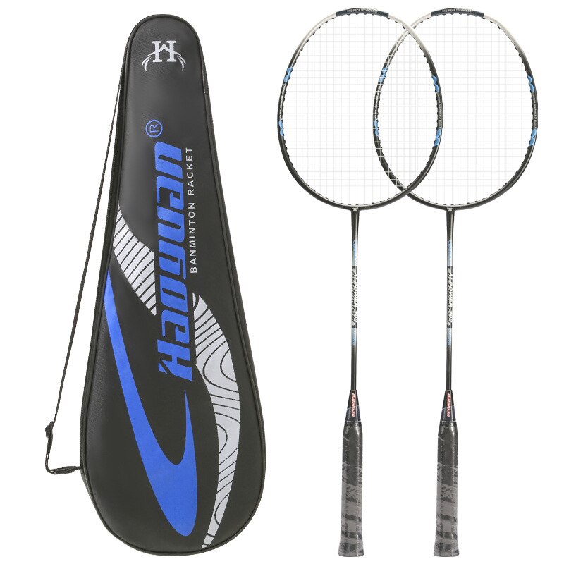 2PCS Aluminum Alloy Badminton Racket Baking Paint For Metal Two-Color Training Badminton Racket Set With Bag