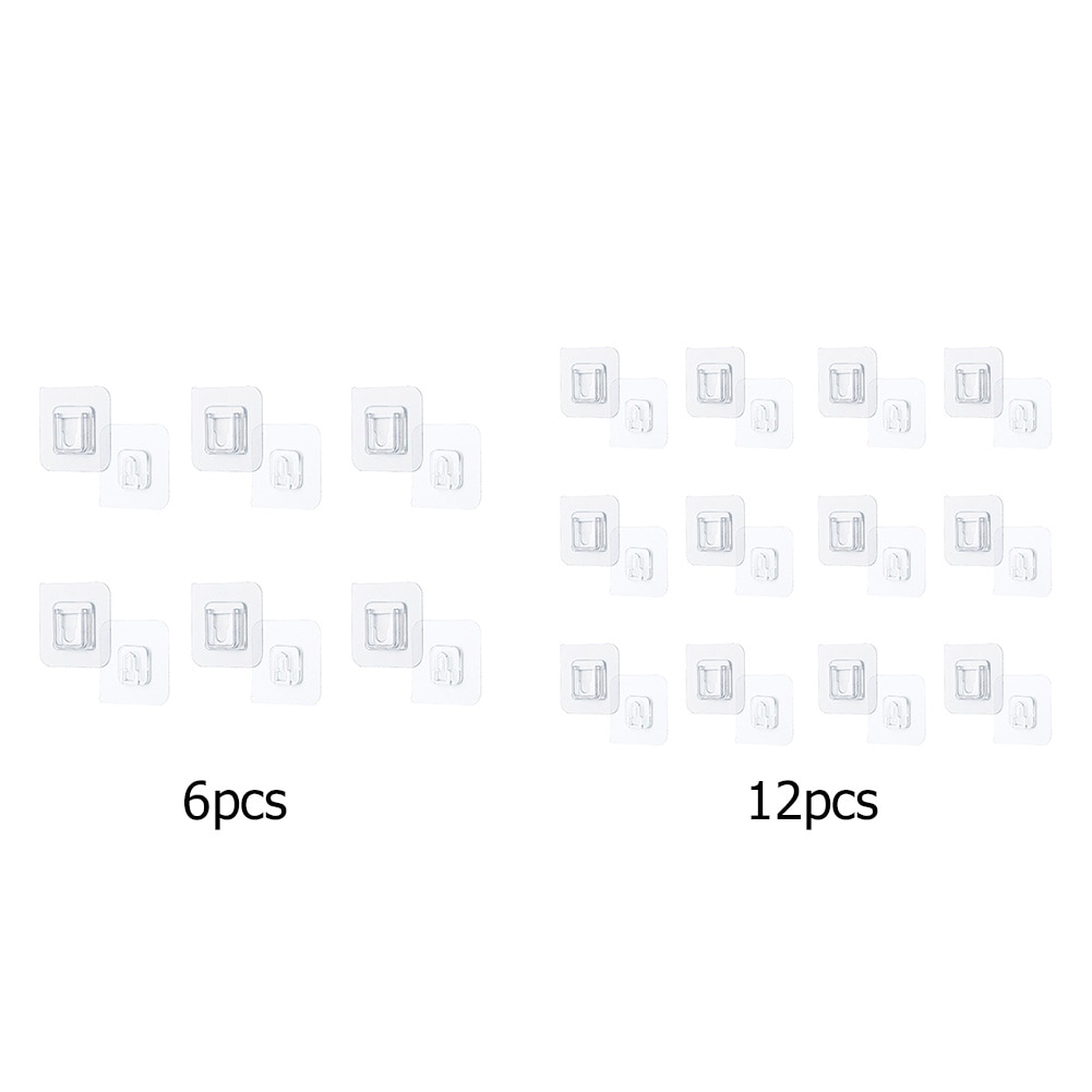 Double-sided Adhesive Wall Hooks Waterproof Oilproof Self Adhesive Hook Kitchen Bathroom Velcro Hooks Sticky Hanger