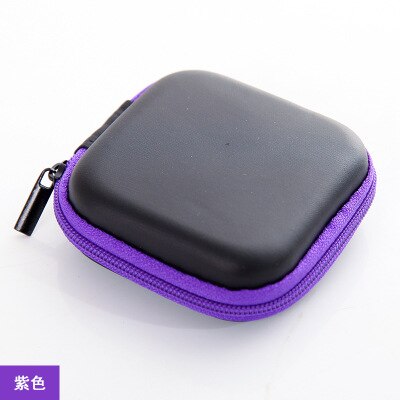 Portable Travel Electronic SD Card USB Cable Earphone Phone Charger Accessories Bags for Phone Data Organizer Bag Case: square Purple