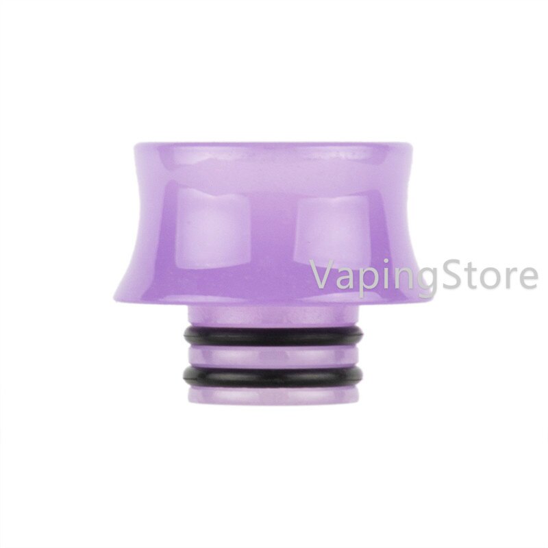 Wide Bore Recurve/V Shape Luminous Cobra Resin Epoxy 510 Drip Tip for Uwell Crown 5 V Sub Ohm Tank/Innokin AJAX/OFRF Gear RTA: Recurve Purple