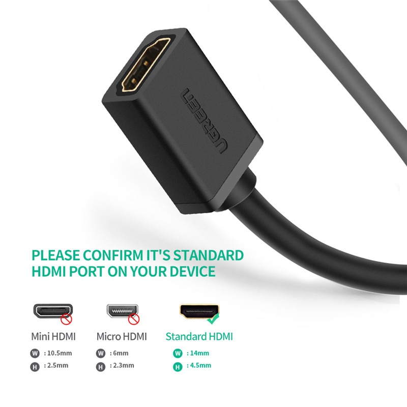 Ugreen HDMI-kompatibel Verlängerung Kabel 4K 60Hz V 2,0 Männlichen zu Weiblichen Kabel für HDTV Nintend Schalter PS4/3 HDMI-kompatibel Extender