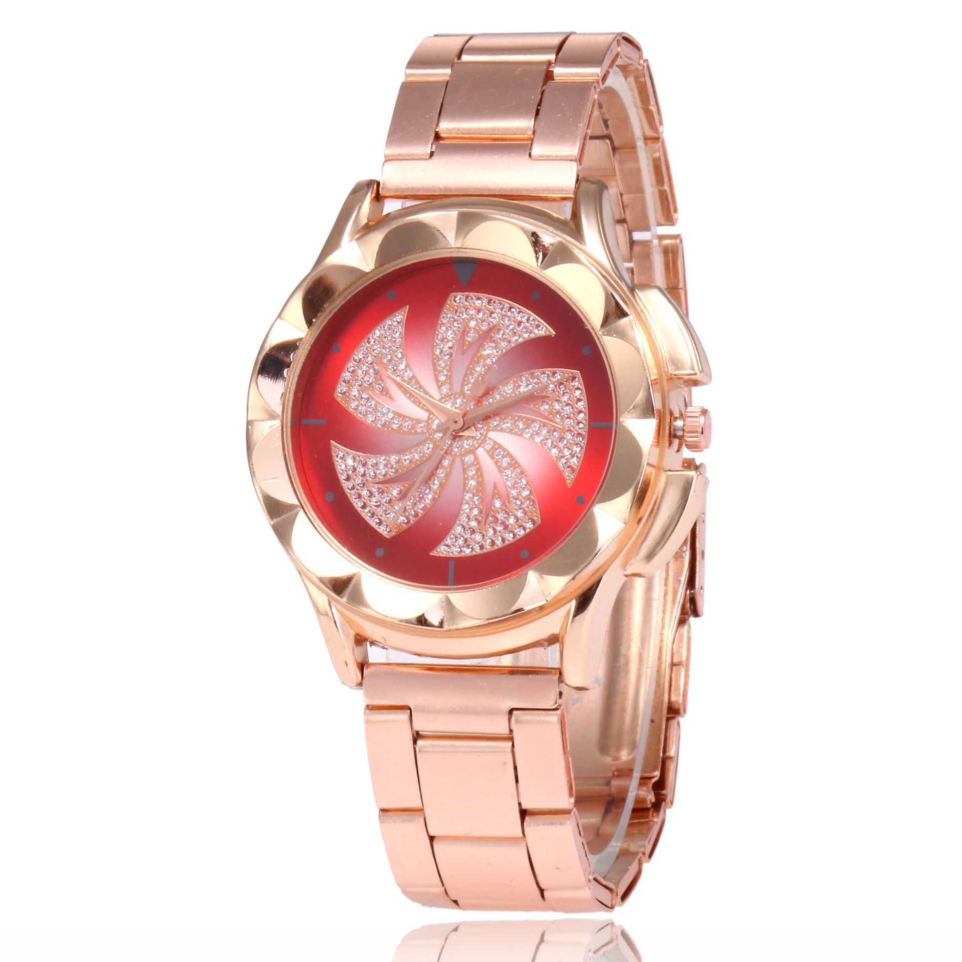 Stijl Online Celebrity vrouwen Casual Mode Horloge Kunstmatige Diamant Stalen Riem Horloge DAMES Quartz Horloge Legering Horloge