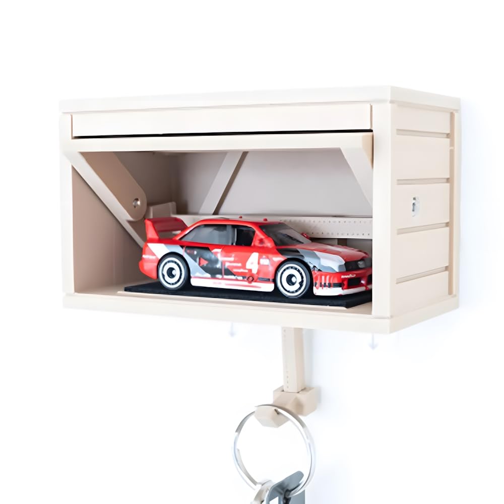 Schlüsselhalter für sterben Zauberstab, platzsparendes Schlüsselregal aus Holz, für Auto, Garage, Kleidung, Organizer, Haken mit Öffnungstür für Flur