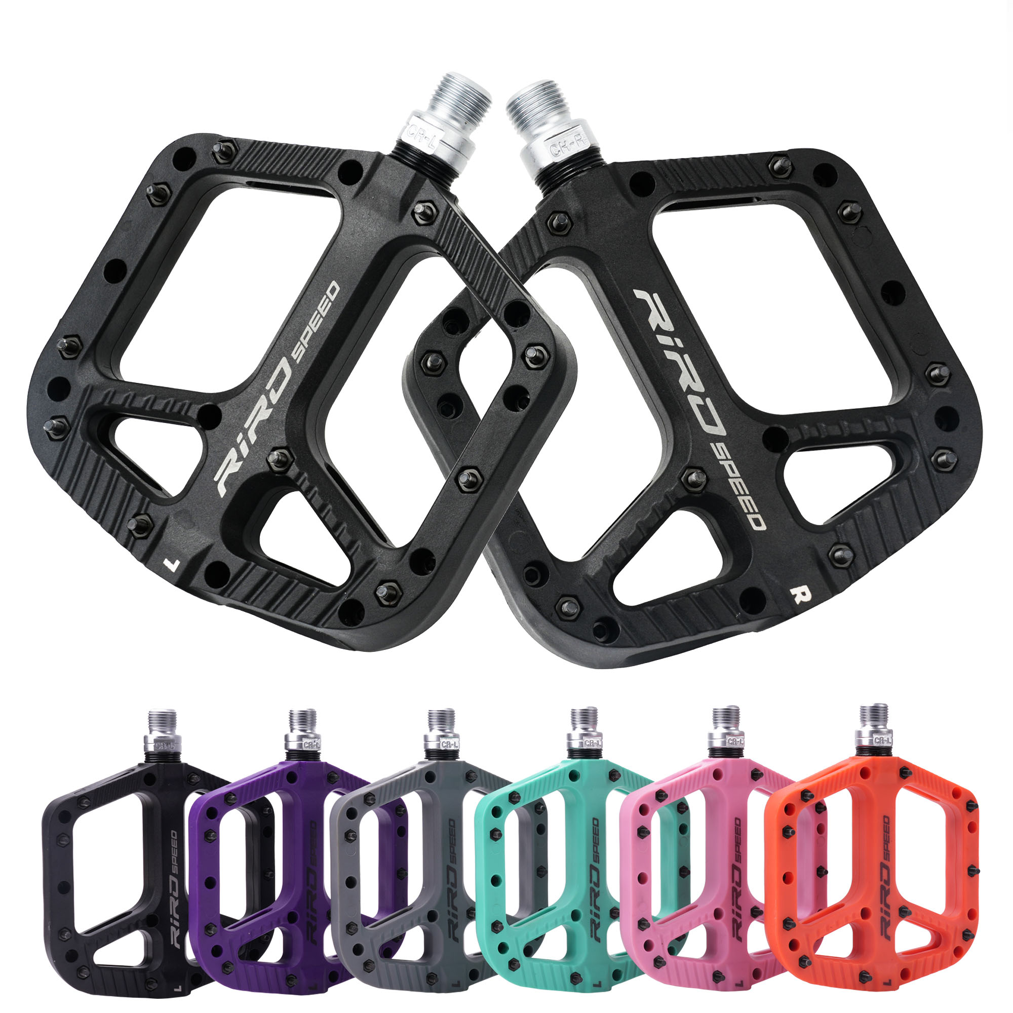 Pedales de bicicleta de montaña, rodamientos de sellado ultraligeros, pedales de bicicleta, pedales de plataforma plana de nailon para piezas de bicicleta de montaña bmx de carretera