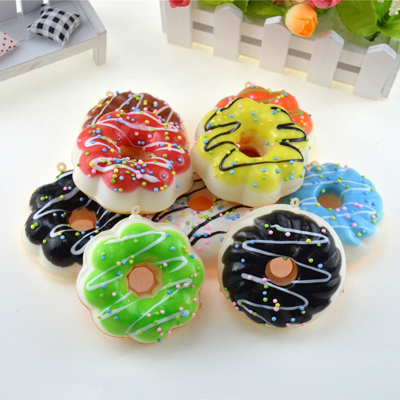 1PC squishy toys food simulation of PU Slow rebound bread 7CM Plum donut