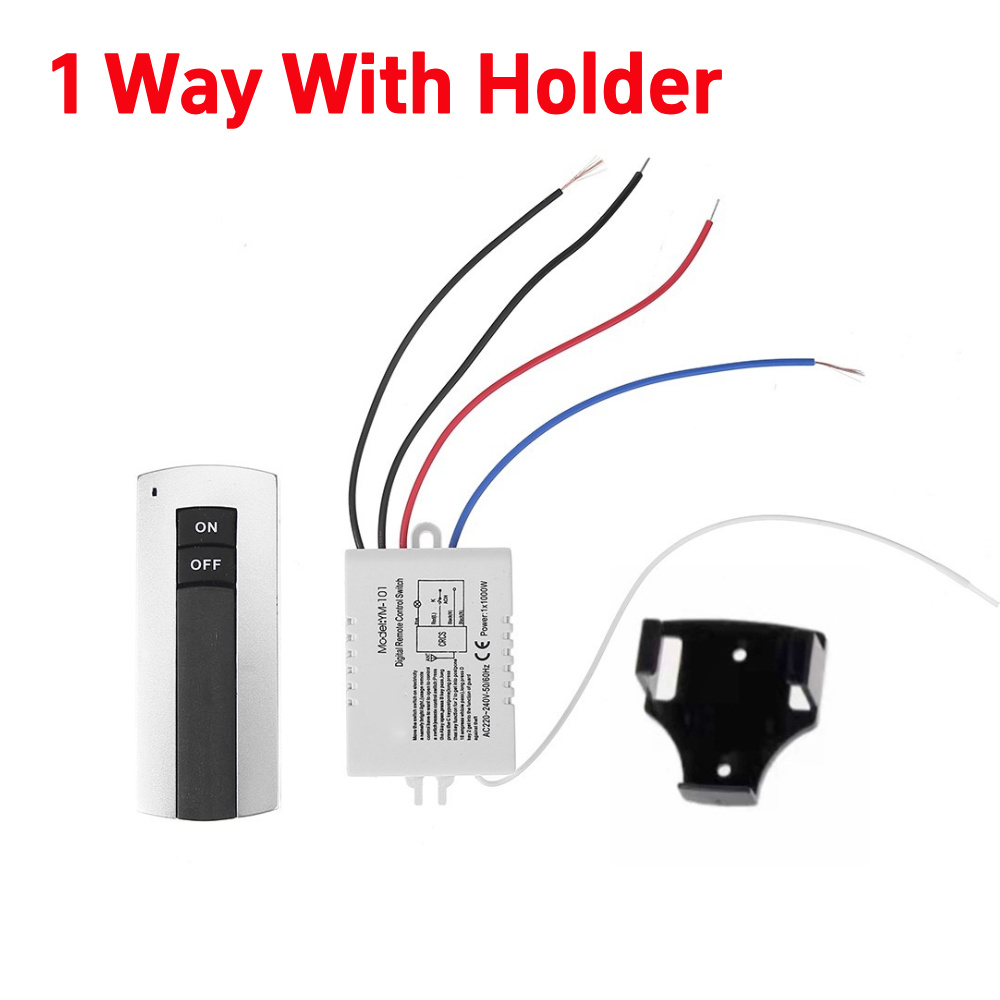 Práctico conjunto de dispositivos de Control remoto 220V 3 canales interruptor de Control remoto Digital inalámbrico para herramientas de luz de lámpara: Negro