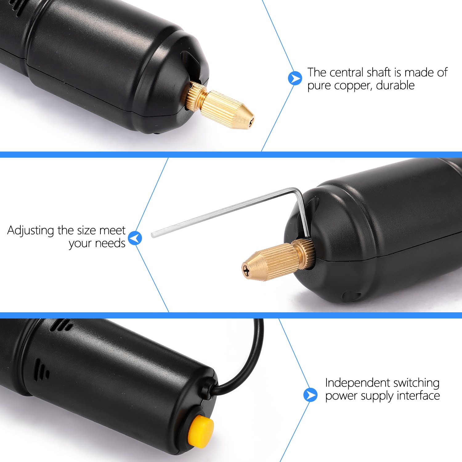 KKMOON-Mini taladro eléctrico de mano, Z-U36, USB, 5V de potencia, herramienta eléctrica de molienda pequeña para joyería de resina perlada