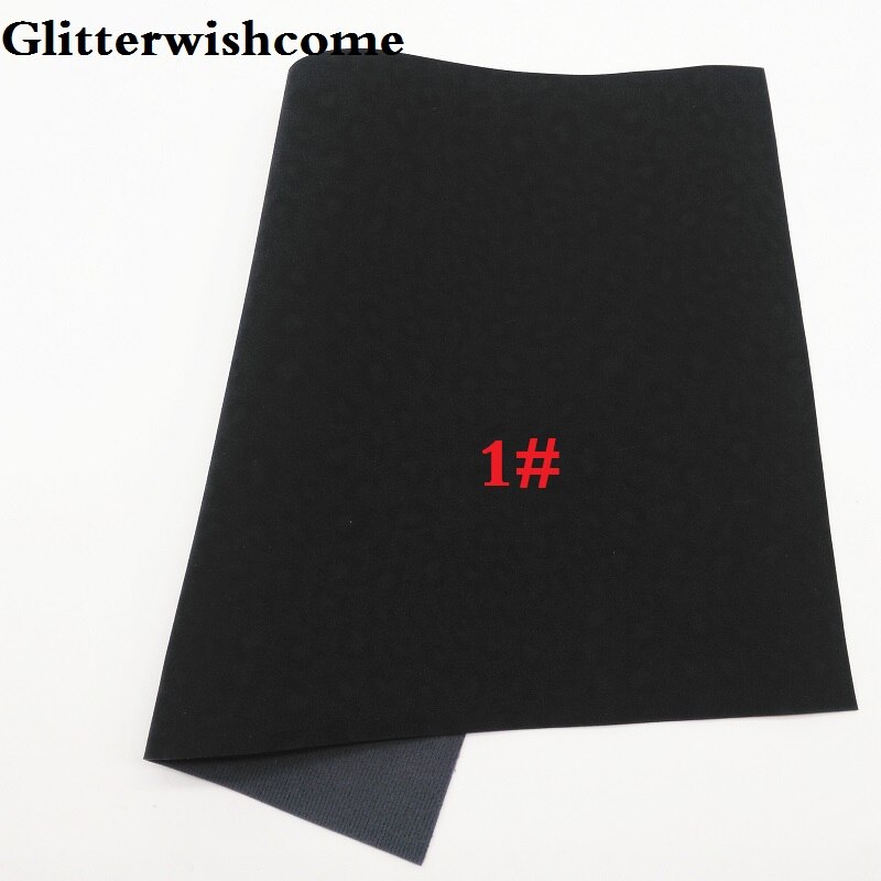 Glitterwishcome 21X29CM A4 Size Vinyl Voor Bogen Gedrukt Luipaard Op Suède Faux Lederen Lakens Voor Bows, GM3199B: 1