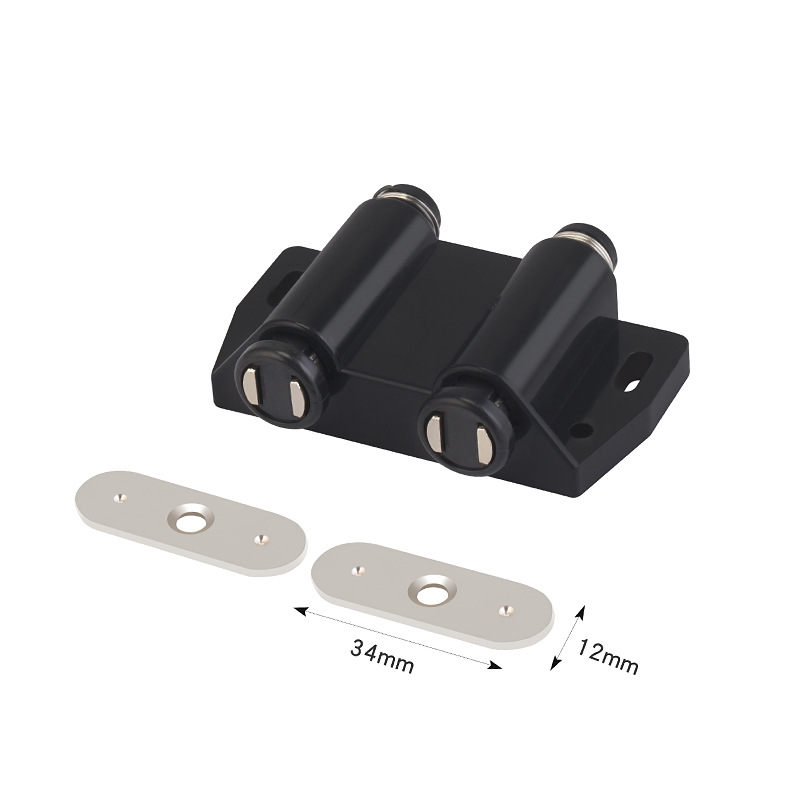 Deur Pusher Zwart Kleur Kast Vangt Magneet Deur Stopt Dichter Magnetische Verborgen Deur Stoppers Demper Buffer Gespen Voor Deuren: Zilver
