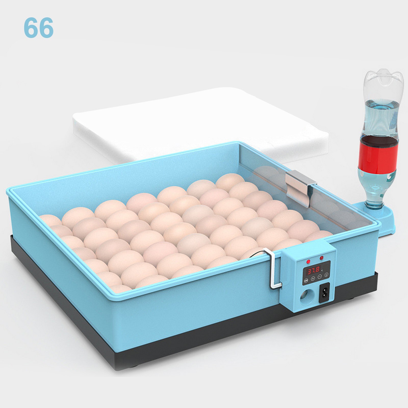 220V 20/30/36/56/66 Eggs Incubator Fully Automatic Digital Incubator Household Brooder Farm Chicken Incubator Bird Egg Incubator: 66 eggs